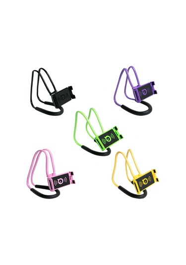 Mavi Evrensel 360 Derece Dönme Asılı Boyun Telefon Tablet Tutucu Braketi Standı