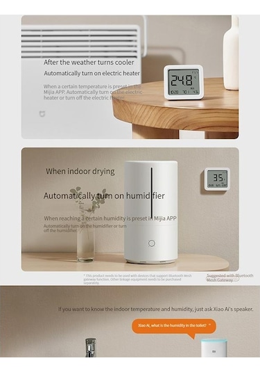 Xıaomı Mijia Bluetooth Termometre 3 Akıllı Elektrikli Dijital Higrometre Sıcaklık Ve Nem