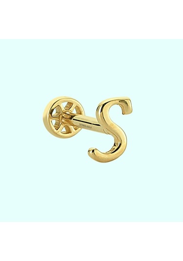 Altın Piercing -S- Harf 14 Ayar Tragus Altın