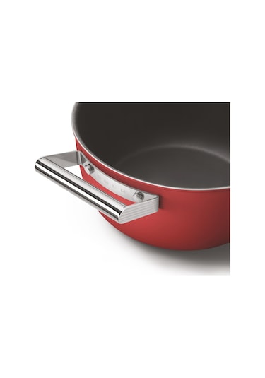 Smeg Cookware 50's Style Kırmızı Tencere Cam Kapaklı 4.6 L