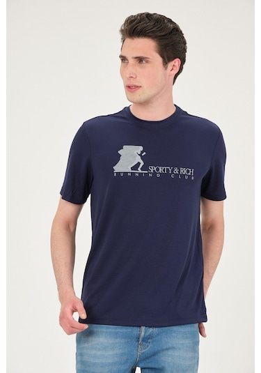 Rich Erkek Basic T-shirt Tşört Lacivert