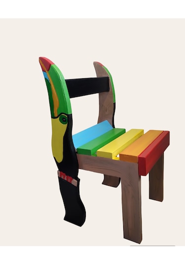 Toucan Ahşap Tamamı El Yapımı Çocuk Sandalyesi