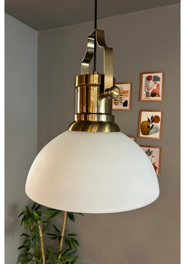 Perry Cam Tekli Avize Silindir Eskitme Beyaz Başlık Retro Sarkıt Lamba Restoran Salon Aydınlatma Beyaz