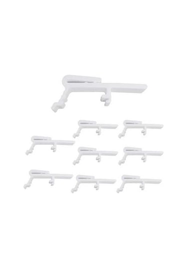 Tongxida Dikey Panjur Klipsi Destek Seti - 8 Adet Plastik Beyaz Askısı, 8 Cm Uzunluk