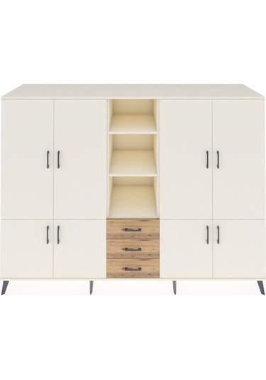 Kronos Dolap 11 Raflı 3 Çekmeceli 8 Kapaklı 220x59x163 Aytaşı-ayt Aytaşı-aytaşı/çam