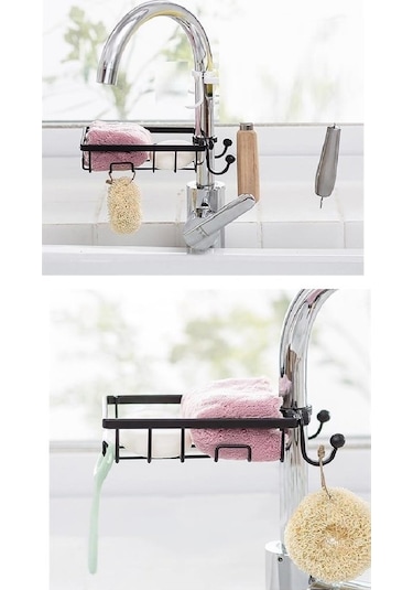 Periboia Musluğa Sabitlenen Çelik Bulaşık Süngeri Katı Sabun Tut