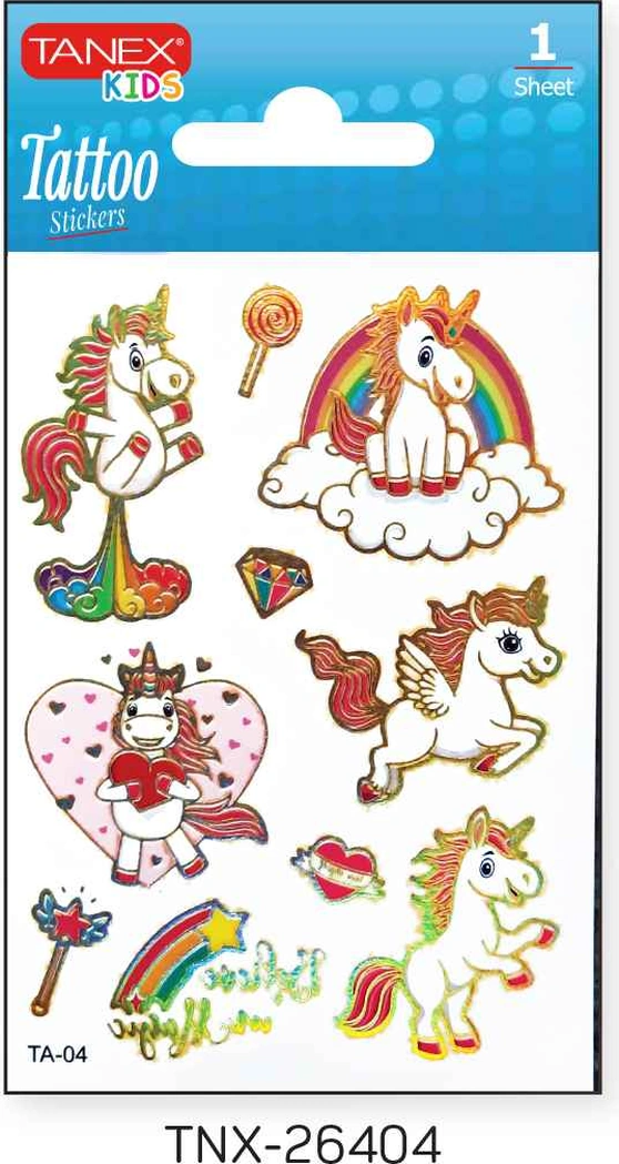 Tanex 7,5x10,5mm Unicorn Mini Tatoo Etiket Tnx-26404