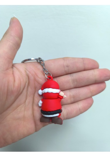 Yılbaşı Temalı Anahtarlık Yeni Yıla Özel Sevimli Ve Anlamlı Hediye Gri - Kırmızı