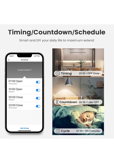 Aubyhe Tuya Wifi Akıllı Perde Açma/kapama Kontrolcü Rf433 Radyo Frekanslı Modül Ac100-240v, 3a Tuya Wifi