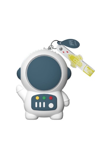 Devils Eye Karikatür Astronot Bıçaksız Elektrikli Depolama Fanı Anahtarlık R8l3ev Gri