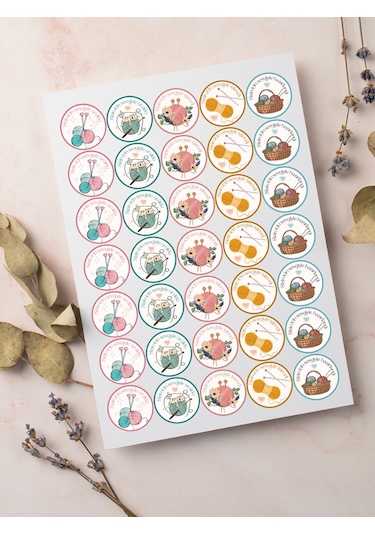 El Emeği Örgü Teşekkür Ederiz Stickers Paketleme Kargo Çıkartma