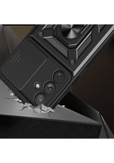 Samsung Galaxy Uyumlu A54 Kılıf Manyetik Standlı Kamera Korumalı Yüzüklü Zırh Tank Kılıf Koruyucu Kapak