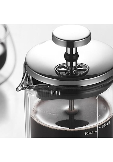 10oz Çift Duvarlı Fransız Kahve Makinesi Isıya Dayanıklı Borosilikat Cam Cezve Diğer