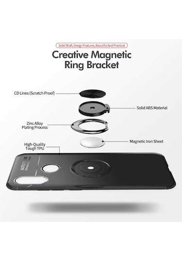Xiaomi Redmi Note 7 Kilif Yüzüklü Magnetli Ravel Case 389753336