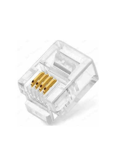 6P4C RJ11 4 Pinli Konnektör - RJ11 Jack - Telefon Kablo Uc 100 Ad