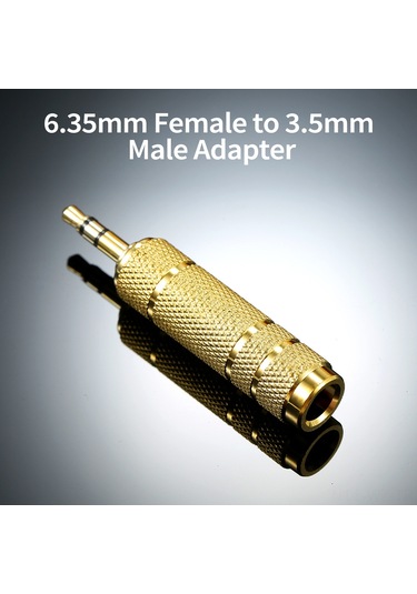 Wezone 6.35mm Dişi - 3.5mm Erkek Ses Adaptörü, Hoparlör, Gitar, Bilgisayar, Telefon Bağlantısı, Plug & Play, Abs Malzeme