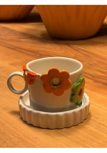 Renki Çiçekli Fincan Mug