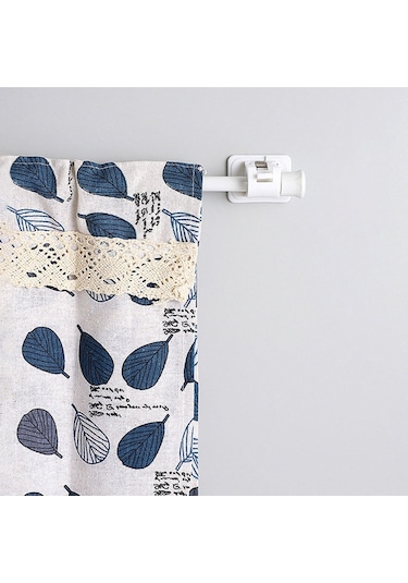 Cbtx 40-70cm Banyo Havlusu Perde Çubuğu Teleskopik Dolap Elbise Askısı 2 Çubuk Kancalı - Beyaz