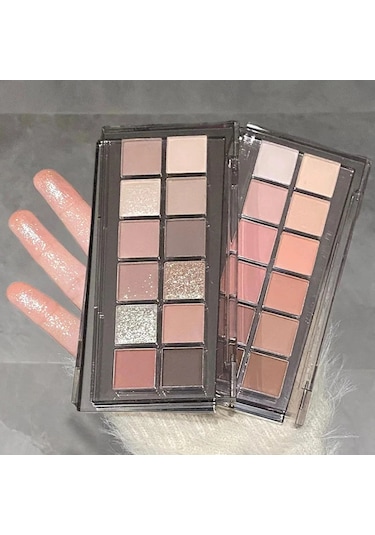 12 Renk Göz Farı Paleti Düşük Doymuş Toprak Pembe Mor Göz Farı Glitter 10 01