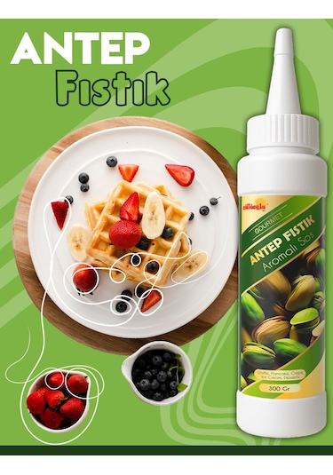 Antep Fıstıklı Sos- Waffle & Pankek & Tatlı & Dondurma Sos-300 Gr
