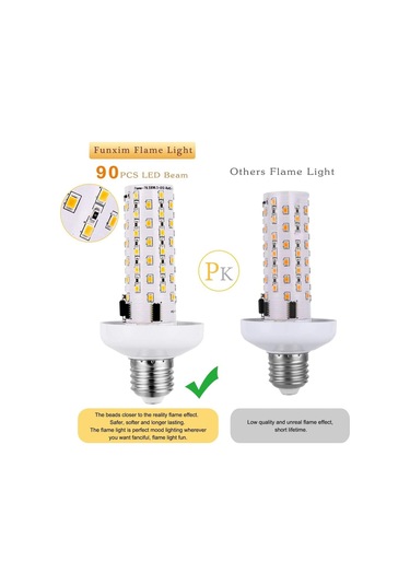 9w Led Alev Efektli Lamba, E27 Duy. Noel, Ev, Otel, Bar Ve Festivaller İçin Titrek Alev Efektli Dekoratif Ortam Işığı.