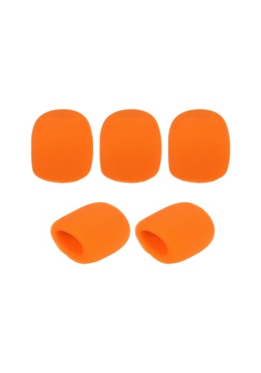 Yifomall 5 Adet Turuncu Mikrofon Köpük Koruması - Ses Kalitesini Artırır, Rüzgar Gürültüsünü Azaltır - Standart Mikrofonlar İçin Uyumlu