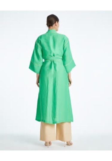 Kadın Biyeli Kap - Bağlama Kemer Detaylı - Modern Ve Şık - Günlük Ve Özel Günlerde Kullanım İçin Kap Yeşil