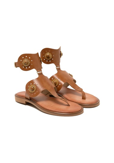 146 Camel Sandalet Kadın 21075 Myconian 2025 Greek Sandal Camel