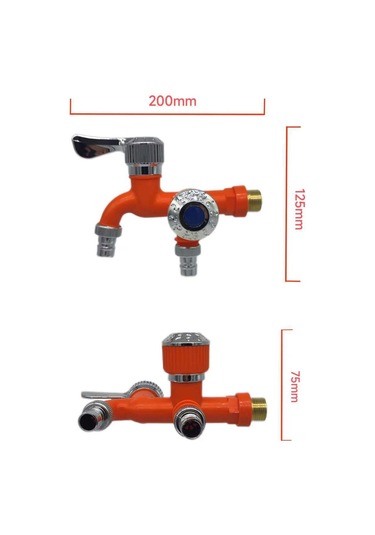 Xiyyadms Çift Su Çıkışı Seramik+metal Materyalli Mutfak/balkon/banyo Çok Amaçlı 1/2 İnç Vida Lavabo Musluğu Mavi Mavi