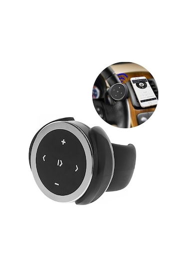 Sones Araba Kablosuz Bluetooth Denetleyici Cep Telefonu Multimedya Çok Fonksiyonlu Direksiyon Uzaktan Kumanda Tutucu İle Gümüş