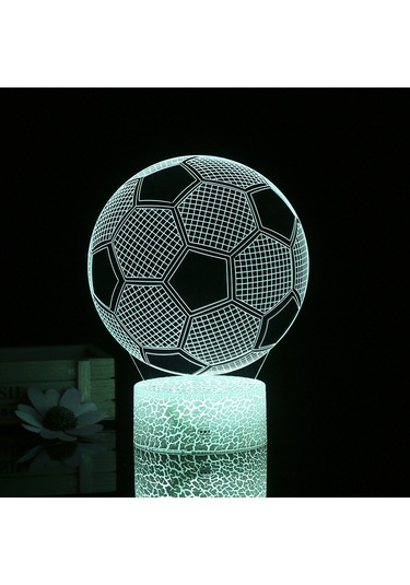 Ranyeek 3d Futbol Desenli Led Işık - Dokunmatik Kumandalı Stüdyo Aydınlatması - Usb Beslemeli Renkli Odalar İçin Dekoratif Lamba Pil Dahil Değil Diğer