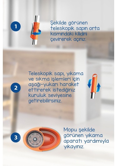 Faster Yeni Nesil Otomatik Temizlik Seti Pratik Kolay Sıkma Döner Başlık