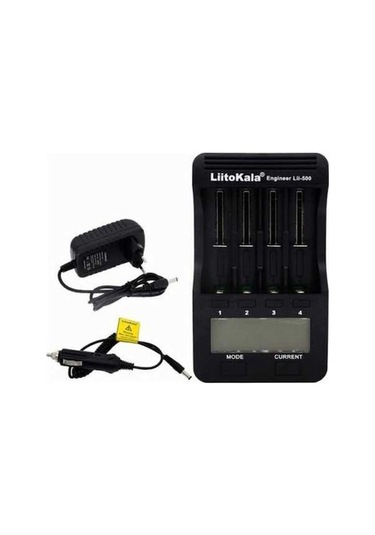 Createtech Yuvalı Tak Siyah Şarj Şarj Pil Lityum/nimh Liitokala Lii-500 Lcd Cihazı Cihazı Araç Adaptör Abd 4 2a + + Tk