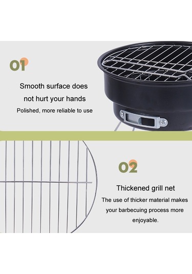 Sones Taşınabilir Küçük Açık Katlanır Yuvarlak Barbekü Izgarası Vahşi Kamp Pişirme Aletleri, Özellikler: Saklama Çantası Yok