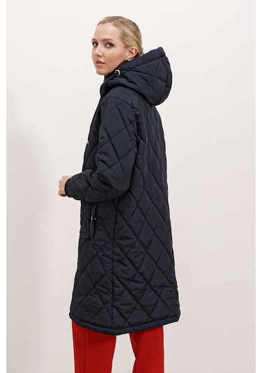 Gabria Kapşonlu Kadın Mont Lacivert