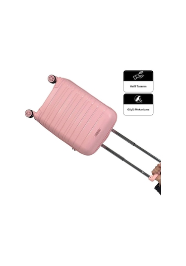 Karbon PP Seyahat Valizi Horizon Serisi Kırılmaz Bavul, Siyah - Orta Boy Siyah