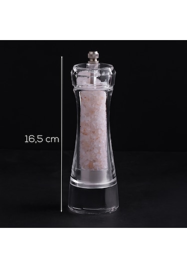 Porsima 181002 Baharat Öğütücü Değirmen Baharat Değirmeni El Değirmeni Tuz Karabiber Öğütücü Baharatlık Şeffaf