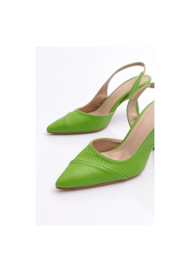 Dgn 04 Kadin İnce Topuklu Ayakkabi Yeşil