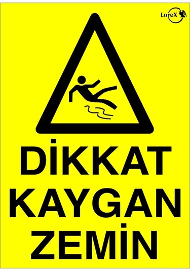 Lorex Dikkat Kaygan Zemin Pvc Uyarı Ikaz Levhası