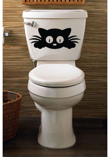 Kedicik Klozet Kapağı Banyo Wc Sticker 27x11 Cm