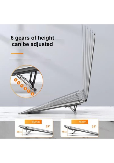 Skycity Laptop Yüksekliği Artırıcı Plastik Folding Stand - Siyah, Çiftli Paket, Masada Gizli Ayaklı Destek