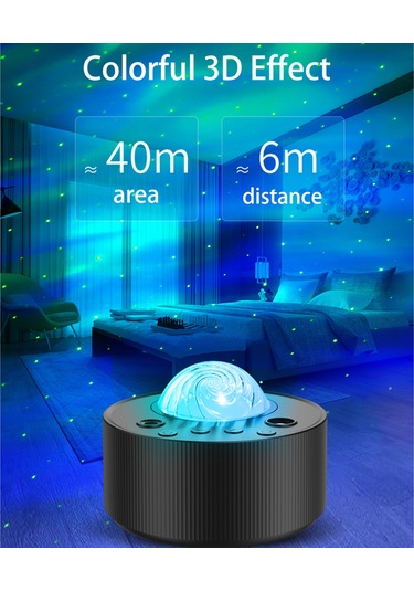 Wezone Romantik Usb Projeksiyon Lambası - Kuzey Işıkları Ve Ay Efekti İle Dekoratif Aydınlatma Beyaz