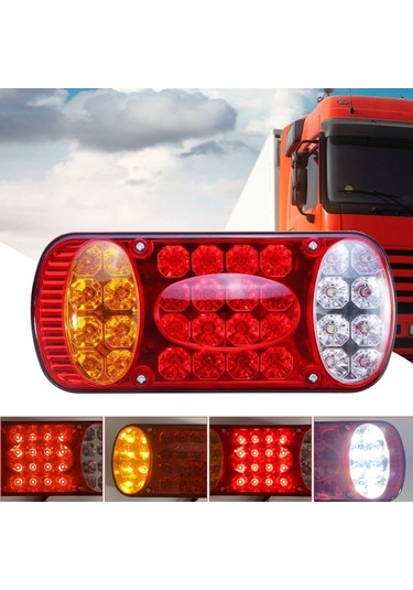 Sones Mk-231 12v Römork Kamyon Araba Hasır Şapka Lamba Boncuk Arka Lambaları Kırmızı