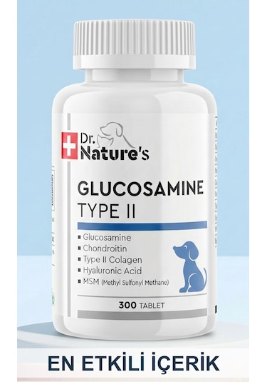 Dr. Nature's Dog Glucosamine Type II  Köpek Besin Takviyesi 300 Tablet