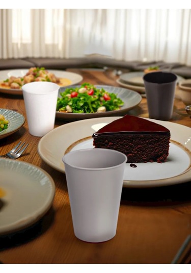 Gred Plastik Bardaklar, 6'lı Set 418383182 Beyaz Mat