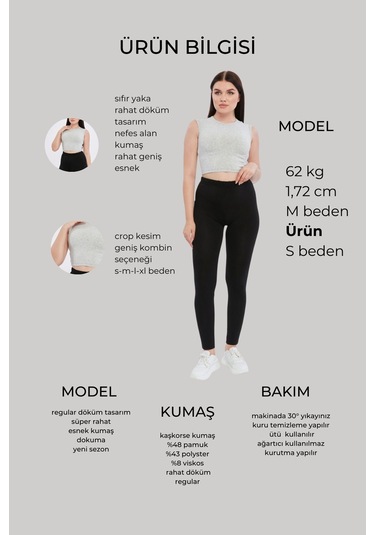 Bella Dossi Rahat Kaşkorse Kolsuz Sıfır Yaka Kadın Crop Top Gri