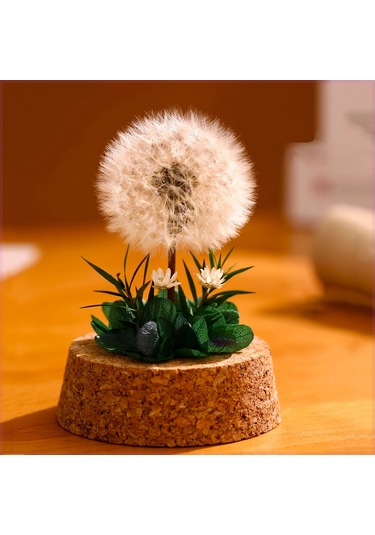 Mantar Tabanlı Sonsuz Karahindiba Cam Kubbe Süsü Kırmızı