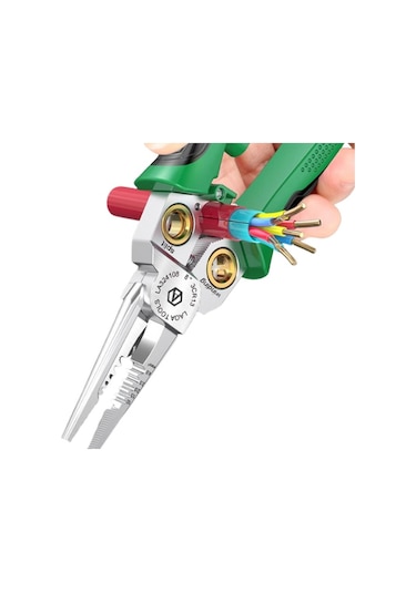 Çok İşlevli 8'i 1 Arada Paslanmaz Çelik Pense, Elektrikçi Özel Tel Kesme Tel Sıyırma Pensesi