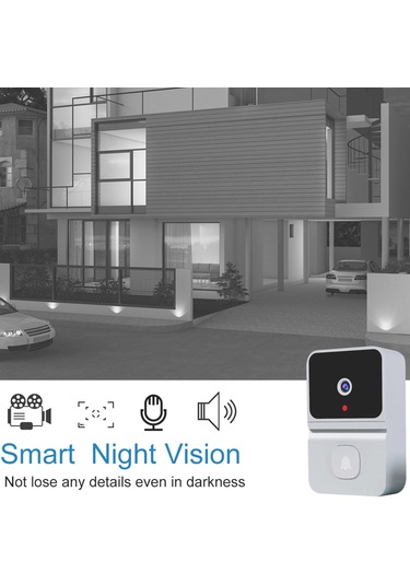 Samdoo Beyaz Akıllı Kapı Zili Kamera - Wifi, 480p Görüntü, İki Yönlü Konuşma, İr Kamerası, 50m Aktarım, Bulut Depolama, Dahili Batarya