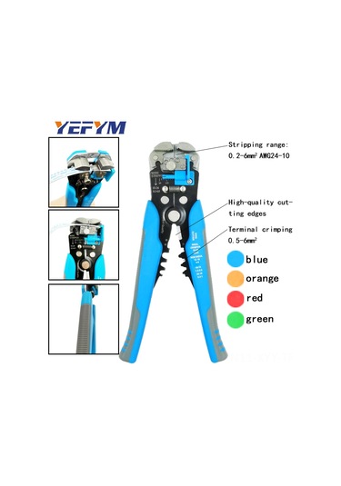 Yaleker Elektrikçi Çok İşlevli Otomatik Tel Soğutucu - Kesim/büküm/uçaklama Aracı 0.25-6mm² - Yeşil Seçenek